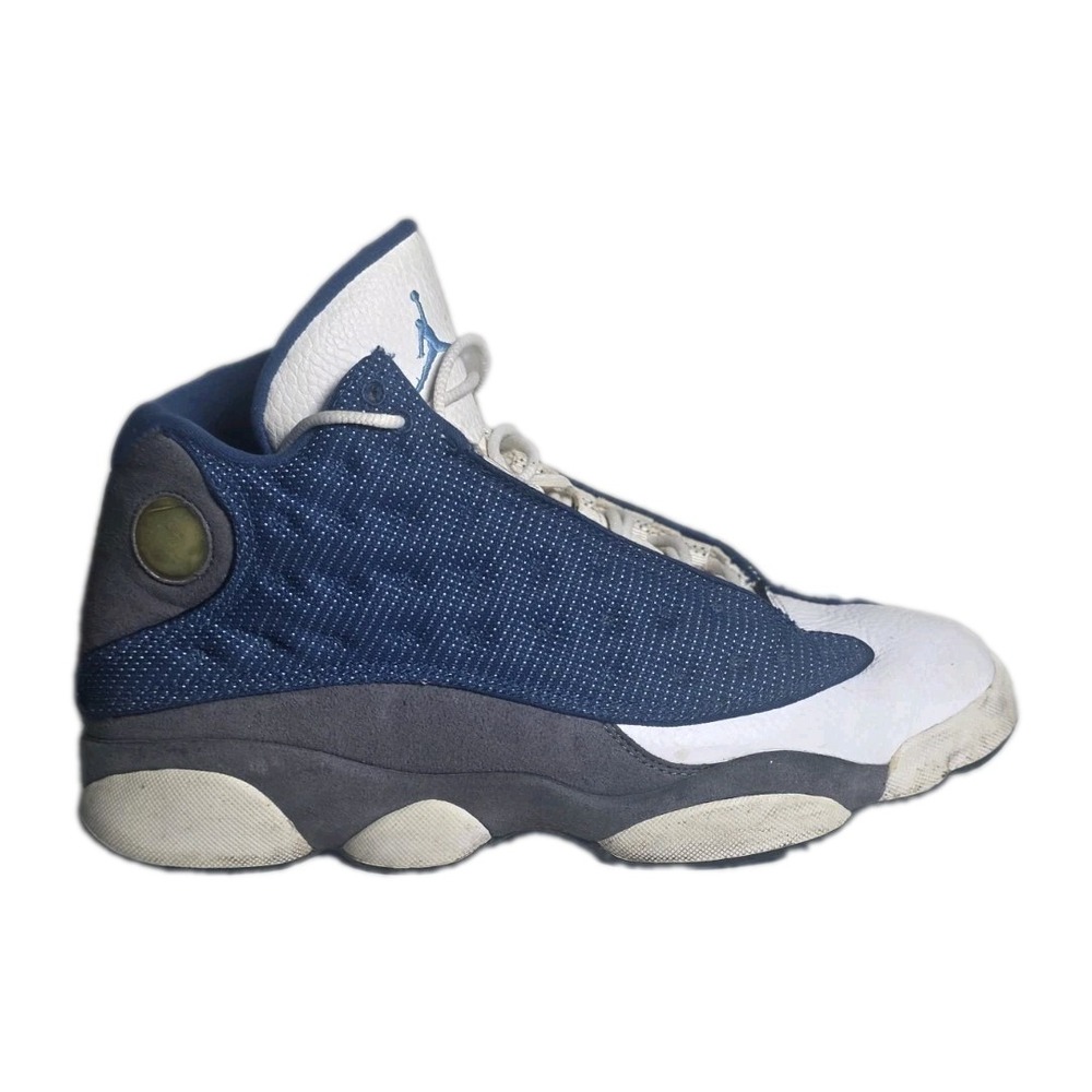 Jordan 13 Retro Mid Flint Size 9.5 Men's Authentic.  Blue And White